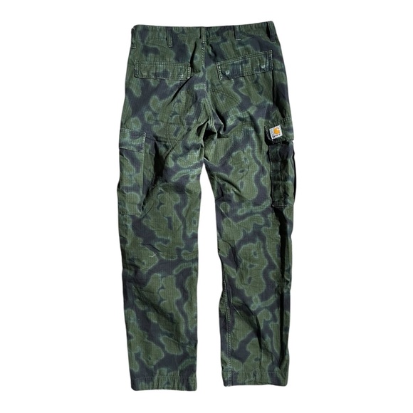 Carhartt WIP Work In Progress Camo Ripstop Cargo Pants Green Black - Picture 3 of 8